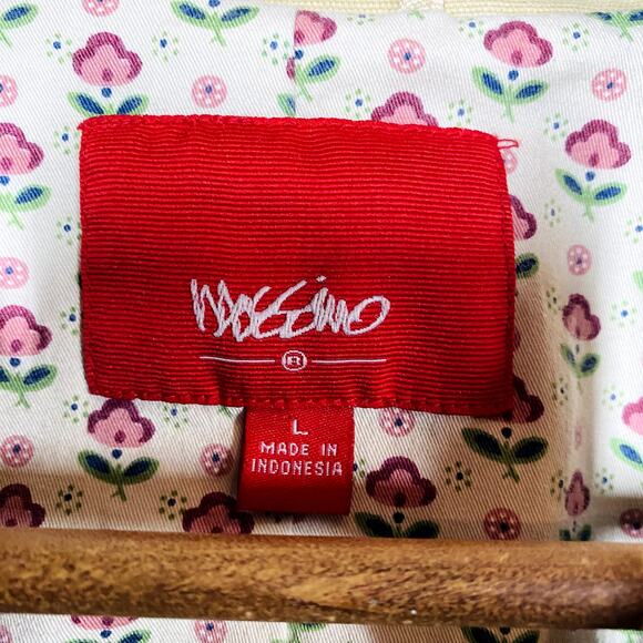 Mossimo Floral Lined Field Jacket Safari Camel Tan Dual Button Front - L - Picture 4 of 5